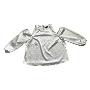INC White Snakeskin Embossed Cold Shoulder Long Sleeve Top Plus Size 2X NEW Tags